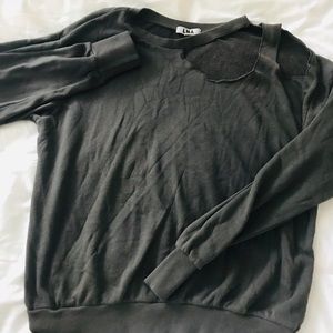 LNA Grey Ripped Sweater